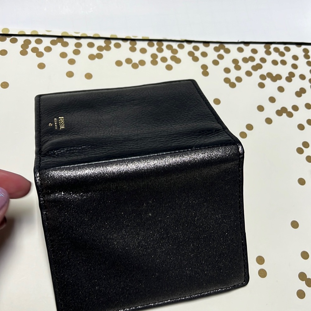 Fossil passport wallet Silver and black